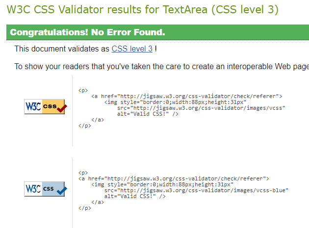 CSS Test Results