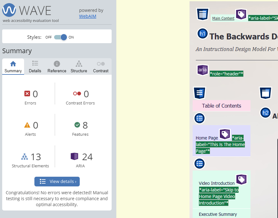 WAVE Test Showing Phantom Error on Contact Us Page