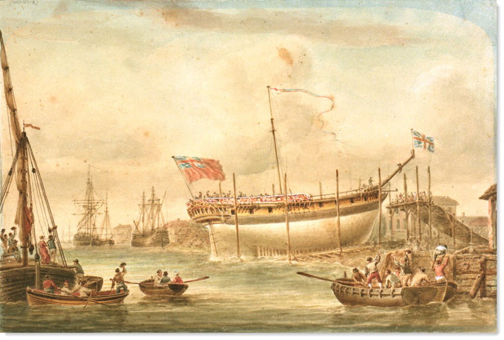 The Launch of the Britannia, Circa 1811